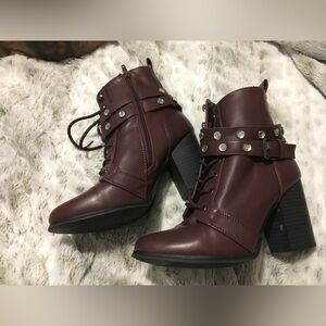 Stylish Burgundy Ankle Boots
